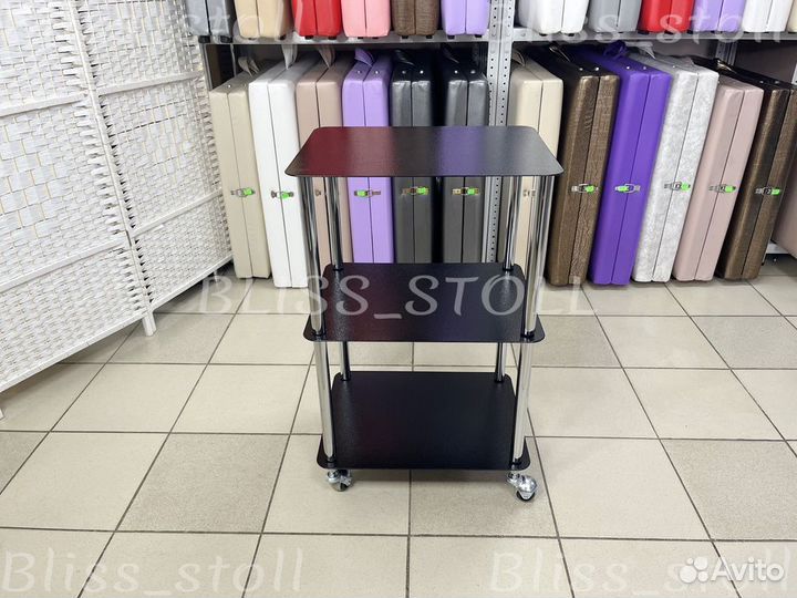 Этажерка на колесиках, стальная