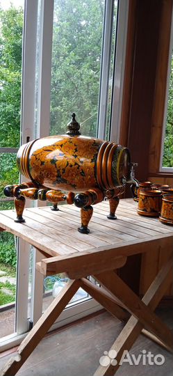Подарочный набор для кваса (пива).Хохлома. СССР