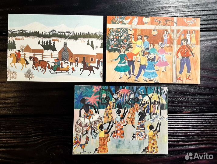 Набор новогодних открыток 1980х