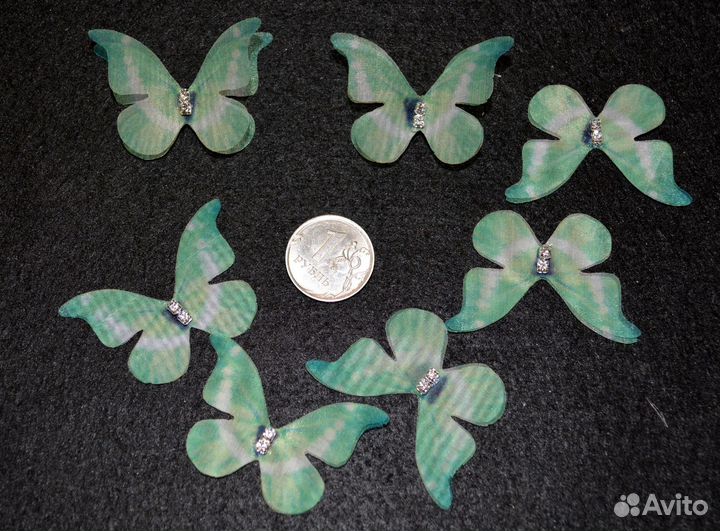 Шифоновые бабочки для рукоделия 4,5см