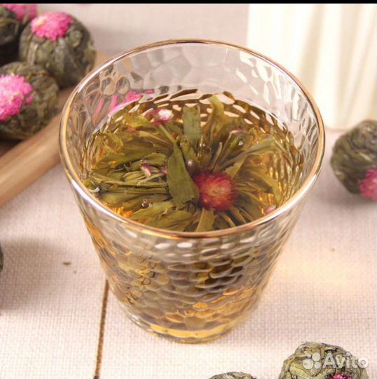 Зелёный связанный чай бу бу гао шэн