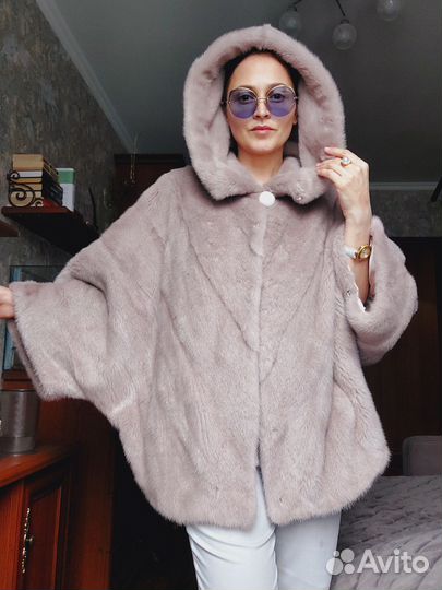 Шуба норковая летучая мышь оверсайз