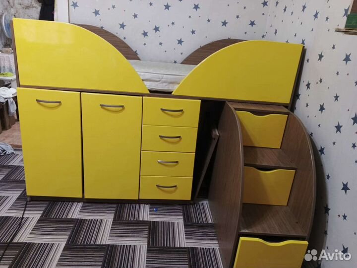 Кровать чердак детская с матрасом