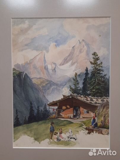 Картина Дом на фоне Баварских Альп