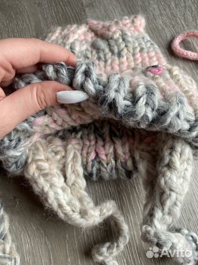 Теплый комплект: Шапка шарф варежки