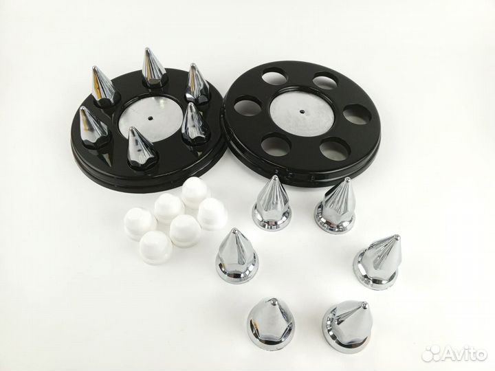 Колпаки на газель next черные с колпачками пики