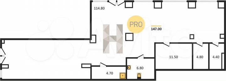 Коммерческий объект 36.75 кВт 142.3 м2 2 вх, 1 оч