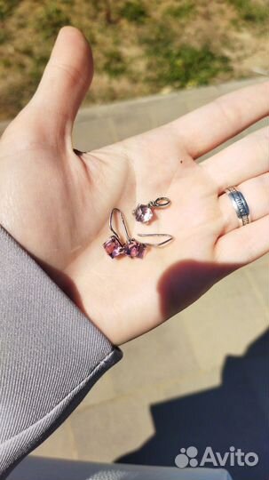 Серьги и кулон бижутерия