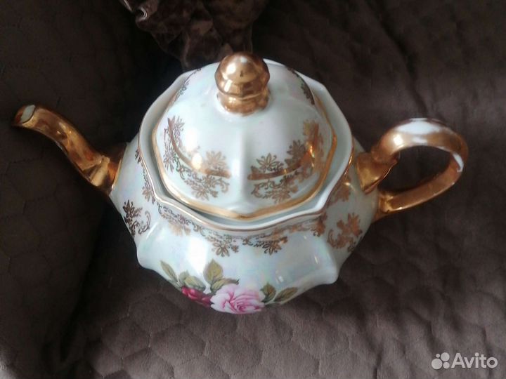 Ваза хрустальная СССР. Чайник. Цветочники