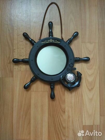 Зеркало штурвал в морском стиле