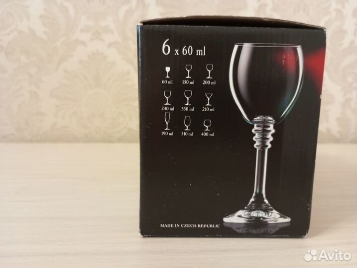 Новые рюмки Bohemia Olivia для ликёра, 6шт