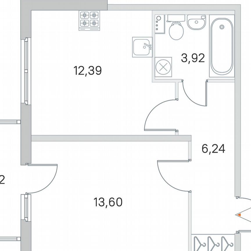 1-к. квартира, 37,5 м², 1/4 эт.