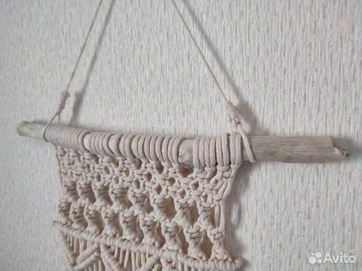 Макраме панно настенное хендмейд дрифтвуд
