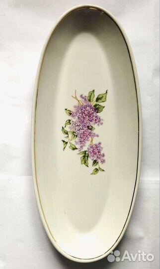 Блюдо сервировочное фарфор Сирень фз Пролетарий