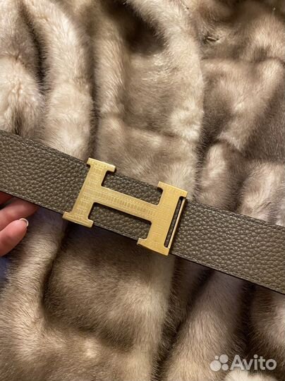 Ремень Hermes натуральная кожа двусторонний