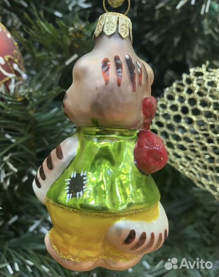 Ёлочная игрушка «Кот Базилио» из стекла