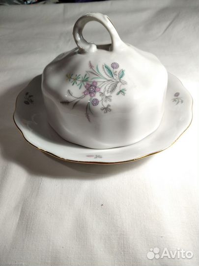 Масленка и десертные тарелки 10 шт. Польша