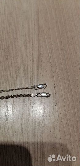 Набор цепочка и браслет серебро с позолотой