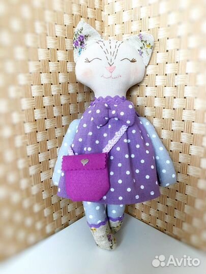 Кукла ручной работы кошечка