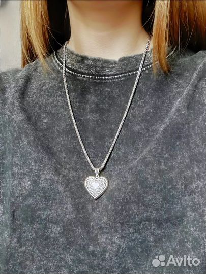 Кулон Сердечко открывающийся для фото