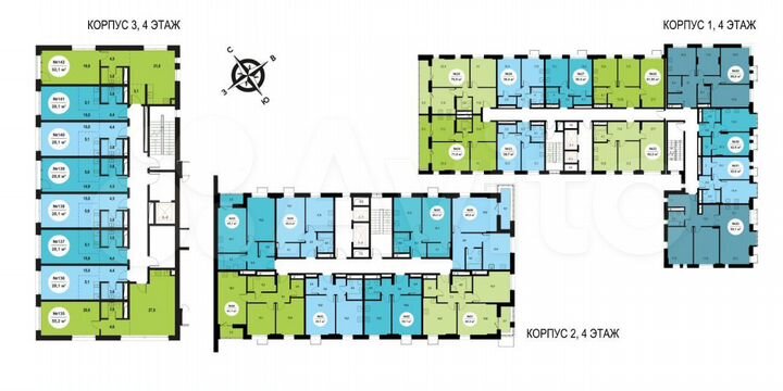 1-к. квартира, 62,2 м², 4/12 эт.