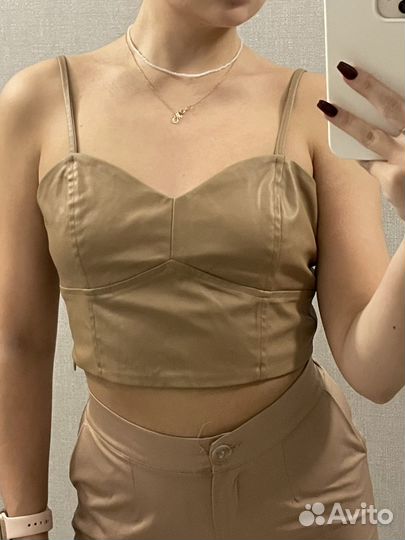 Кожаный топ
