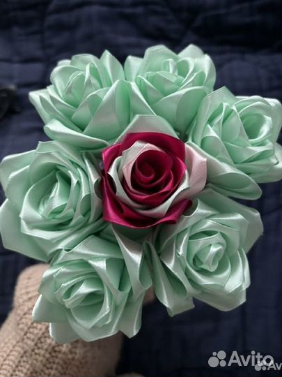 Цветы из атласных лент по индивидуальному заказу