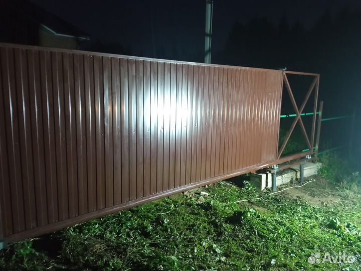 Откатные ворота под ключ с доставкой и установкой