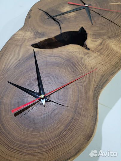 Часы настенные лофт из спила карагача