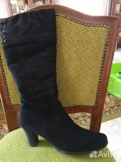 Сапоги зимние замшевые