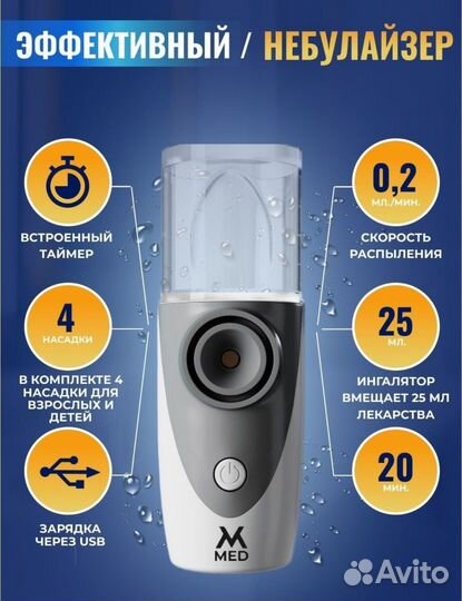 Ингалятор, небулайзер Mesh