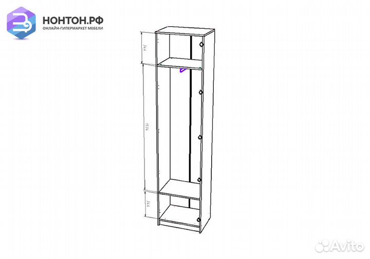 Пенал Бостон дуб крафт золотой / белый глянец