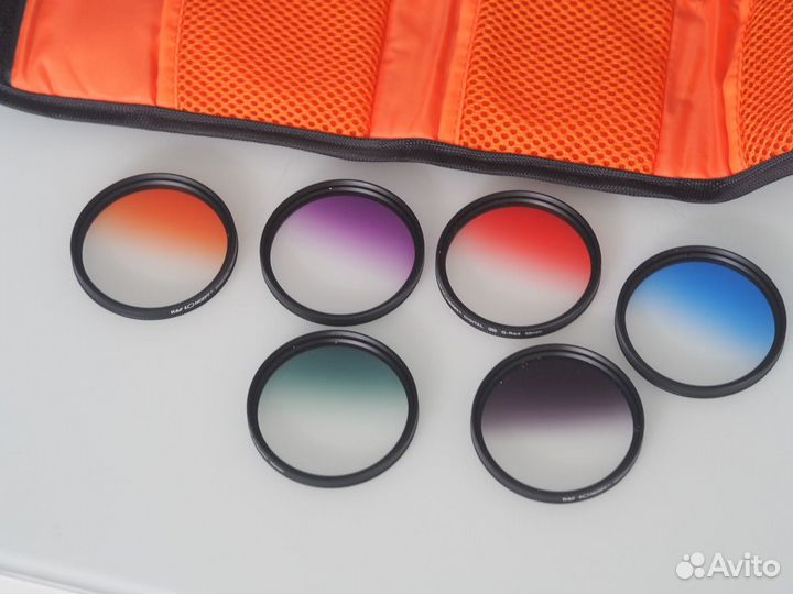 Фотофильтр градиентный 58 мм, 6 цветов, чехол