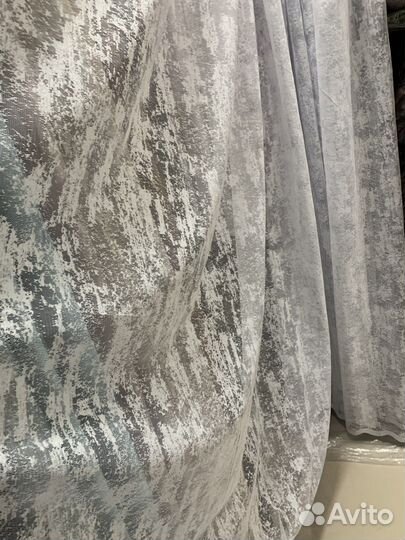 Шторы тюль жаккард мрамор