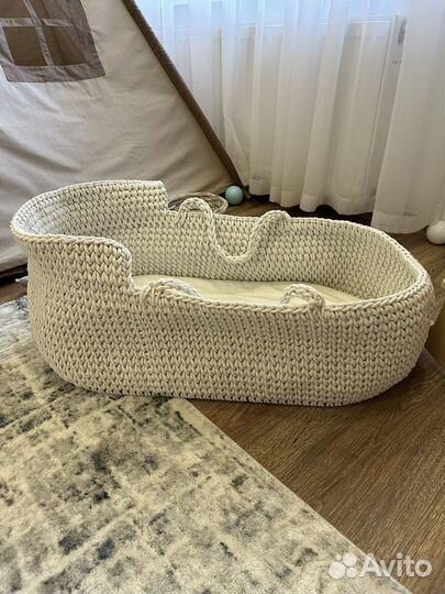 Детская вязаная люлька колыбель мобиль