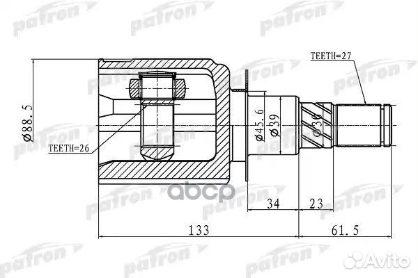 Шрус внутренний 26x45.6x27 PCV1410 patron