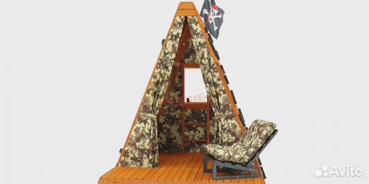 Спортивный домик Савушка База-3 (милитари) с кресл