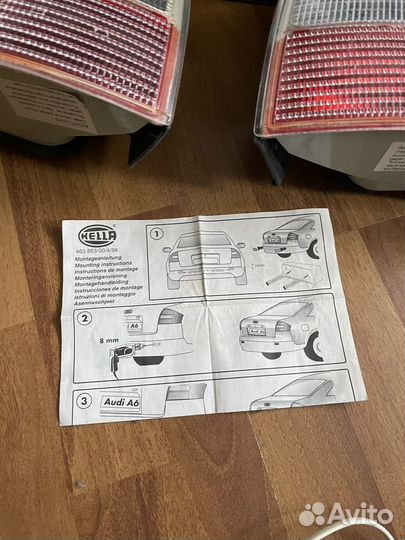 Новые фонари Hella White Audi A6 C5 Седан