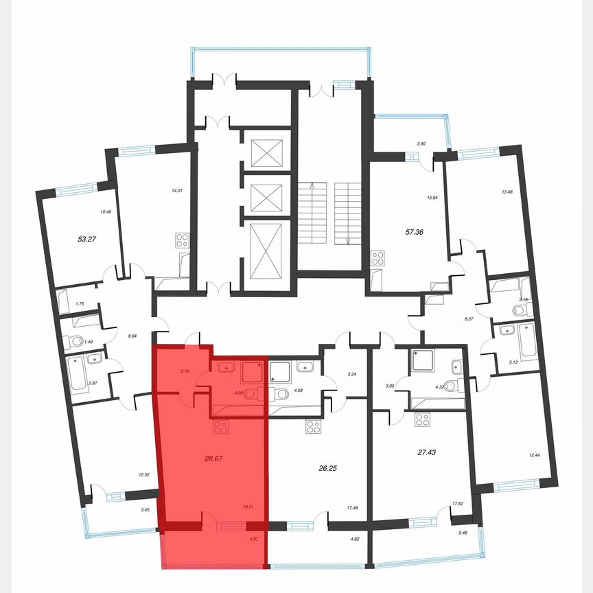 Квартира-студия, 32,2 м², 14/22 эт.