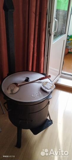 Комплект казан 22 л + печь с трубой и дверцей