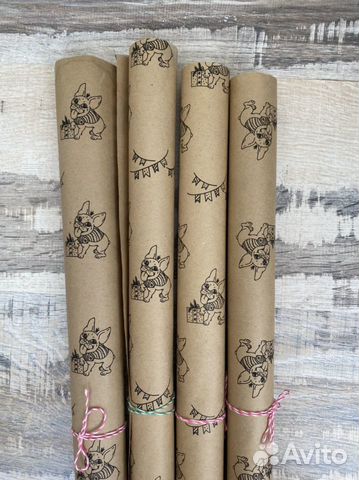 Упаковочная бумага Французский бульдог