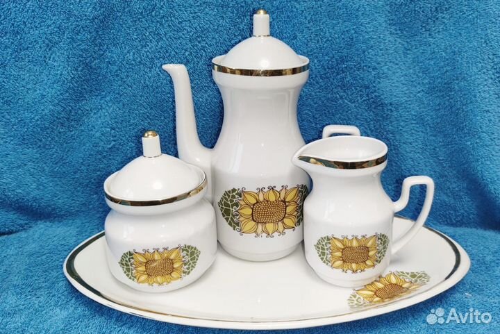 Чайно-кофейный сервиз Подсолнухи, Рижский фз RPR