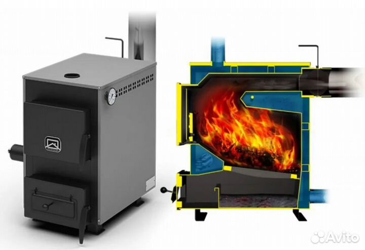 Котел твердотопливный 