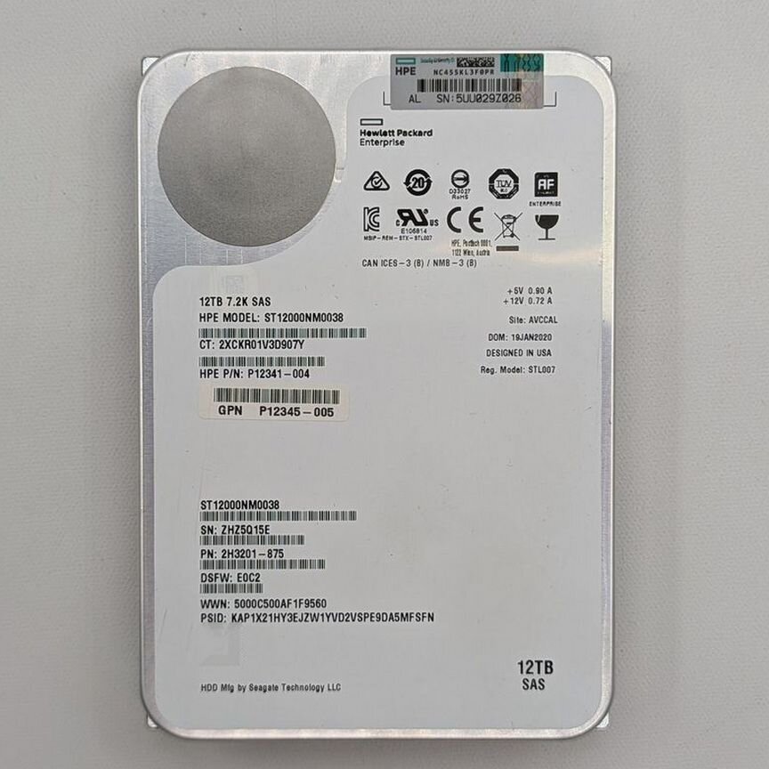 [ST12000NM0038] Жесткий Диск P12341-004, Seagate, H