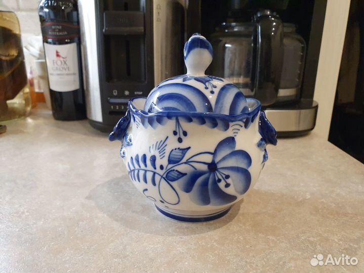 Сахарница гжель 10х14 см