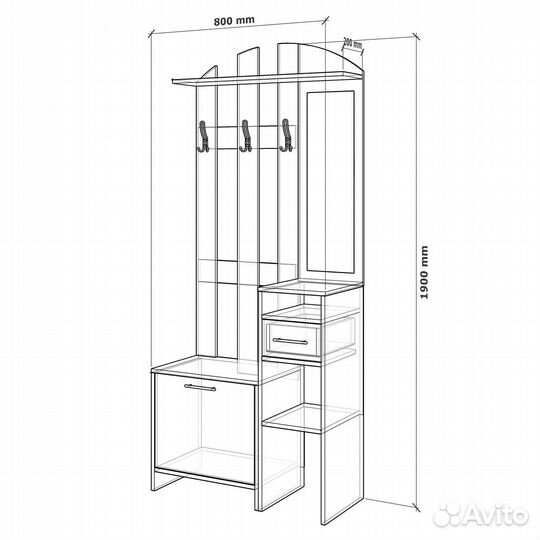 Прихожая Дист-400b дуб молочный шкаф на заказ