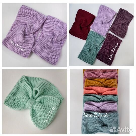 Повязка вязаная на голову