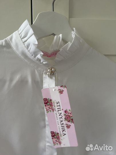 Блузка, рубашка для девочки школьная 158