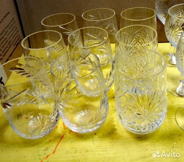 Хрустальные стопки новые,стеклянные, рюмки СССР