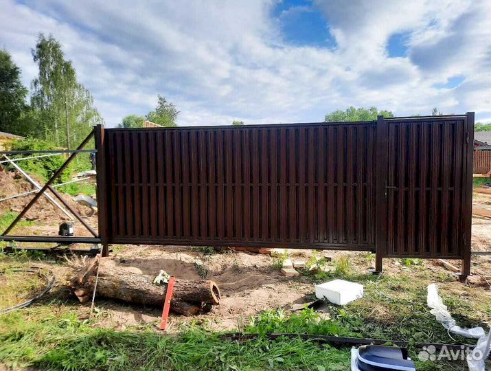 Ворота откатные, ворота распашные под ключ